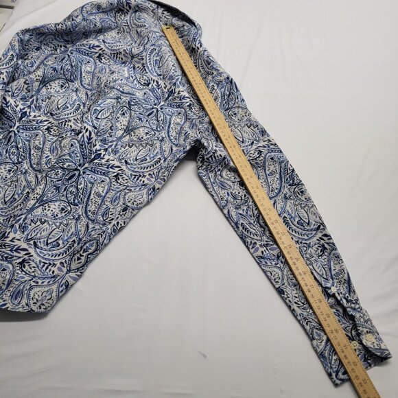 Joseph Abboud Linen Shirt Mens Medium Button Up Long Sleeve Paisely Print - Picture 14 of 14